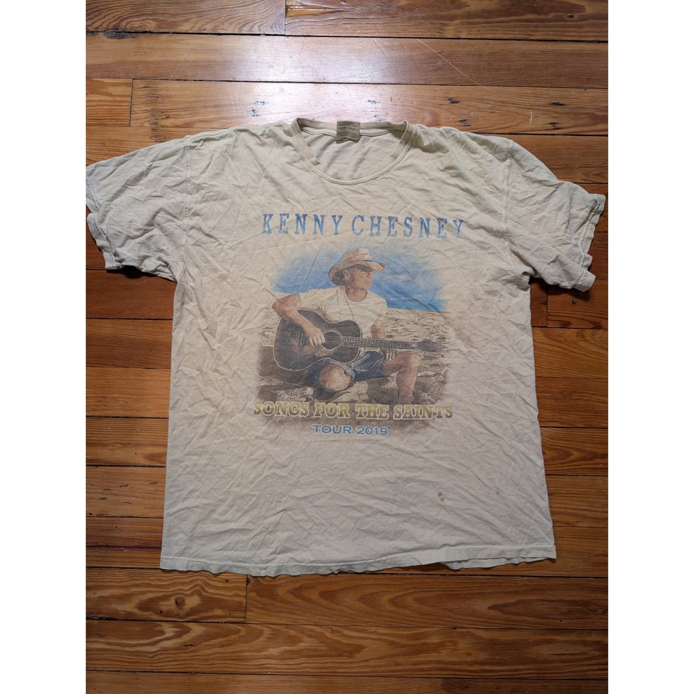 Comfort Colors Kenny Chesney Tour Tee Mens XL Tan Songs for the Saints 2019